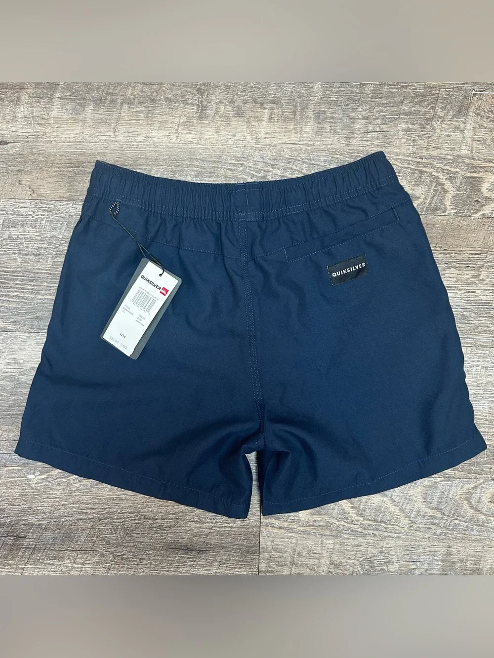 Quiksilver Boy’s Navy Blue Elastic Waist Swim Trunks